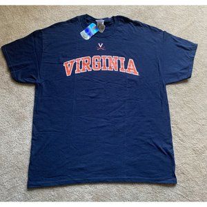 University of Virginia Adult T-Shirt Spell Out With Cavaliers Logo NEW WITH TAGS